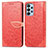 Leather Case Stands Fashionable Pattern Flip Cover Holder S04D for Samsung Galaxy A23 4G Red