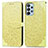 Leather Case Stands Fashionable Pattern Flip Cover Holder S04D for Samsung Galaxy A23 4G Yellow