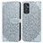 Leather Case Stands Fashionable Pattern Flip Cover Holder S04D for Samsung Galaxy A24 4G Gray