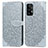 Leather Case Stands Fashionable Pattern Flip Cover Holder S04D for Samsung Galaxy A52 4G Gray