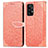 Leather Case Stands Fashionable Pattern Flip Cover Holder S04D for Samsung Galaxy A52 4G Orange