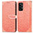 Leather Case Stands Fashionable Pattern Flip Cover Holder S04D for Samsung Galaxy A52 5G Orange