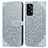 Leather Case Stands Fashionable Pattern Flip Cover Holder S04D for Samsung Galaxy A52s 5G Gray