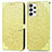 Leather Case Stands Fashionable Pattern Flip Cover Holder S04D for Samsung Galaxy A53 5G Yellow