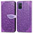 Leather Case Stands Fashionable Pattern Flip Cover Holder S04D for Samsung Galaxy A71 4G A715 Purple