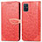 Leather Case Stands Fashionable Pattern Flip Cover Holder S04D for Samsung Galaxy A71 4G A715 Red