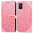 Leather Case Stands Fashionable Pattern Flip Cover Holder S04D for Samsung Galaxy A71 4G A715 Rose Gold