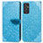 Leather Case Stands Fashionable Pattern Flip Cover Holder S04D for Samsung Galaxy A82 5G Blue