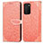 Leather Case Stands Fashionable Pattern Flip Cover Holder S04D for Samsung Galaxy F02S SM-E025F Orange