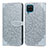 Leather Case Stands Fashionable Pattern Flip Cover Holder S04D for Samsung Galaxy M12 Gray