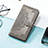 Leather Case Stands Fashionable Pattern Flip Cover Holder S04D for Samsung Galaxy M13 5G Gray