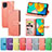 Leather Case Stands Fashionable Pattern Flip Cover Holder S04D for Samsung Galaxy M32 4G
