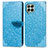 Leather Case Stands Fashionable Pattern Flip Cover Holder S04D for Samsung Galaxy M53 5G Blue