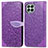 Leather Case Stands Fashionable Pattern Flip Cover Holder S04D for Samsung Galaxy M53 5G Purple