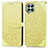 Leather Case Stands Fashionable Pattern Flip Cover Holder S04D for Samsung Galaxy M53 5G Yellow