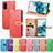 Leather Case Stands Fashionable Pattern Flip Cover Holder S04D for Samsung Galaxy S20 5G