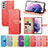 Leather Case Stands Fashionable Pattern Flip Cover Holder S04D for Samsung Galaxy S21 Plus 5G