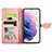 Leather Case Stands Fashionable Pattern Flip Cover Holder S04D for Samsung Galaxy S21 Plus 5G