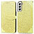 Leather Case Stands Fashionable Pattern Flip Cover Holder S04D for Samsung Galaxy S22 Plus 5G