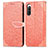 Leather Case Stands Fashionable Pattern Flip Cover Holder S04D for Sony Xperia 10 IV Orange