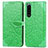 Leather Case Stands Fashionable Pattern Flip Cover Holder S04D for Sony Xperia 5 III SO-53B Green