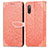 Leather Case Stands Fashionable Pattern Flip Cover Holder S04D for Sony Xperia Ace II SO-41B Orange