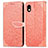 Leather Case Stands Fashionable Pattern Flip Cover Holder S04D for Sony Xperia Ace III Orange