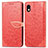 Leather Case Stands Fashionable Pattern Flip Cover Holder S04D for Sony Xperia Ace III Red
