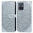 Leather Case Stands Fashionable Pattern Flip Cover Holder S04D for Vivo iQOO Z6 5G Gray
