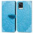 Leather Case Stands Fashionable Pattern Flip Cover Holder S04D for Vivo V20 (2021) Blue