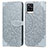 Leather Case Stands Fashionable Pattern Flip Cover Holder S04D for Vivo V20 Gray