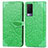 Leather Case Stands Fashionable Pattern Flip Cover Holder S04D for Vivo V21e 5G Green