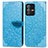 Leather Case Stands Fashionable Pattern Flip Cover Holder S04D for Vivo V23 Pro 5G Blue