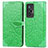 Leather Case Stands Fashionable Pattern Flip Cover Holder S04D for Vivo X70 5G Green