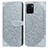 Leather Case Stands Fashionable Pattern Flip Cover Holder S04D for Vivo Y01 Gray