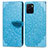 Leather Case Stands Fashionable Pattern Flip Cover Holder S04D for Vivo Y01A Blue