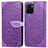 Leather Case Stands Fashionable Pattern Flip Cover Holder S04D for Vivo Y01A Purple