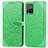 Leather Case Stands Fashionable Pattern Flip Cover Holder S04D for Vivo Y21 Green