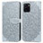 Leather Case Stands Fashionable Pattern Flip Cover Holder S04D for Vivo Y32t Gray
