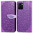 Leather Case Stands Fashionable Pattern Flip Cover Holder S04D for Vivo Y32t Purple