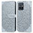 Leather Case Stands Fashionable Pattern Flip Cover Holder S04D for Vivo Y33e 5G Gray