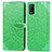 Leather Case Stands Fashionable Pattern Flip Cover Holder S04D for Vivo Y3s (2021) Green