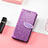 Leather Case Stands Fashionable Pattern Flip Cover Holder S04D for Vivo Y74s 5G