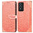 Leather Case Stands Fashionable Pattern Flip Cover Holder S04D for Vivo Y74s 5G Orange