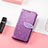 Leather Case Stands Fashionable Pattern Flip Cover Holder S04D for Vivo Y76s 5G