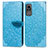 Leather Case Stands Fashionable Pattern Flip Cover Holder S04D for Xiaomi Civi 1S 5G Blue