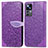 Leather Case Stands Fashionable Pattern Flip Cover Holder S04D for Xiaomi Mi 12T 5G Purple