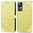 Leather Case Stands Fashionable Pattern Flip Cover Holder S04D for Xiaomi Mi 12T 5G Yellow