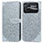 Leather Case Stands Fashionable Pattern Flip Cover Holder S04D for Xiaomi Poco C40 Gray