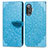Leather Case Stands Fashionable Pattern Flip Cover Holder S04D for Xiaomi Poco F3 GT 5G Blue